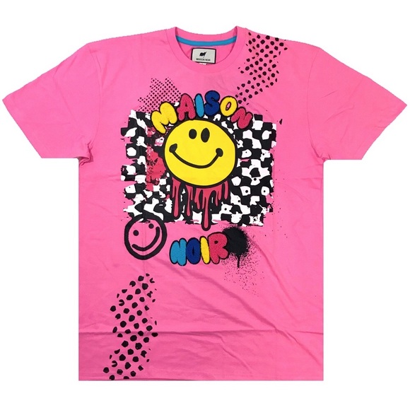 Men’s pink “Trippy Checkered” shirt. Sizes Medium, Large, XL, and XXL. - Picture 1 of 4